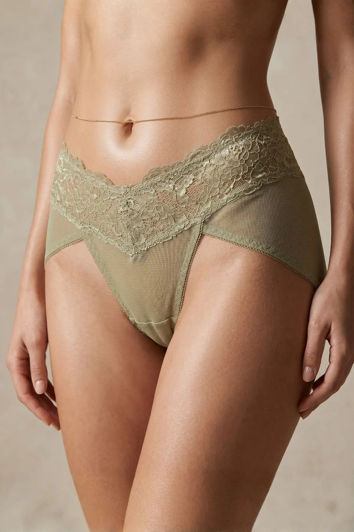 The Duchess Lace Bikini Panty - Green