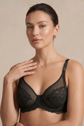 The Duchess Wired Lace Bra - Black
