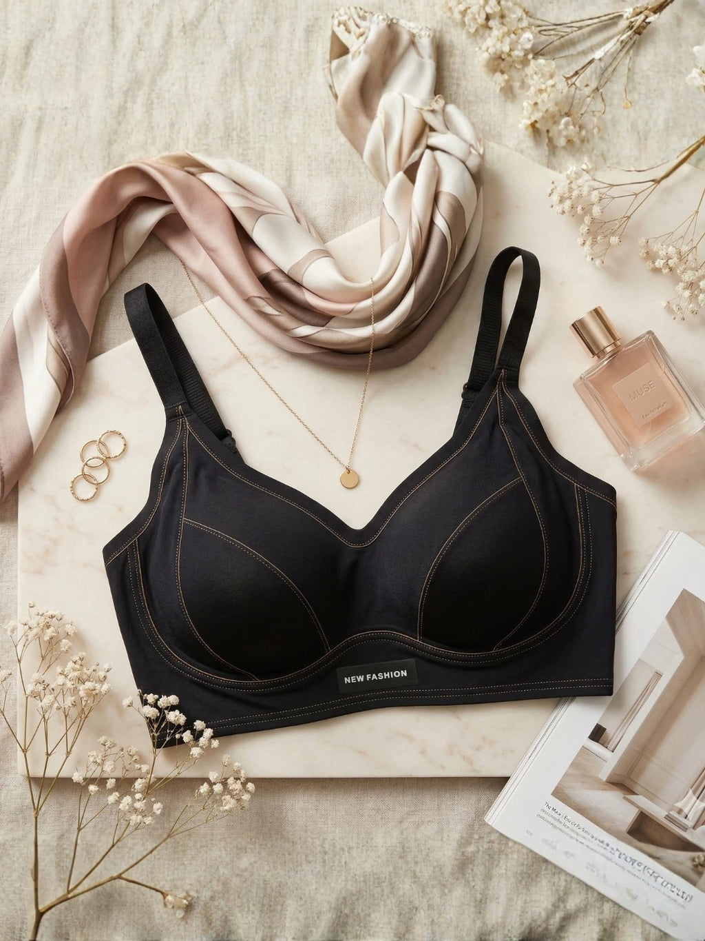 Seamless Sculpt Black Bra