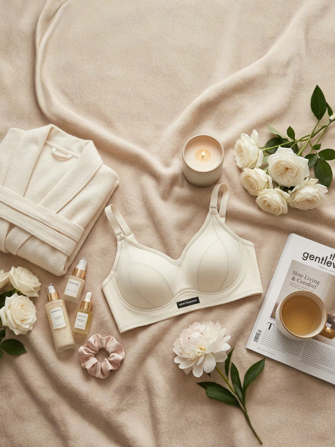 Seamless Sculpt White Bra