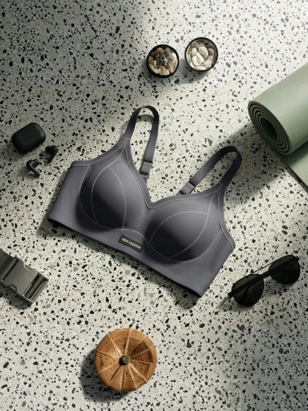 Seamless Sculpt Grey Bra