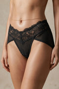 The Duchess Lace Bikini Panty - Black