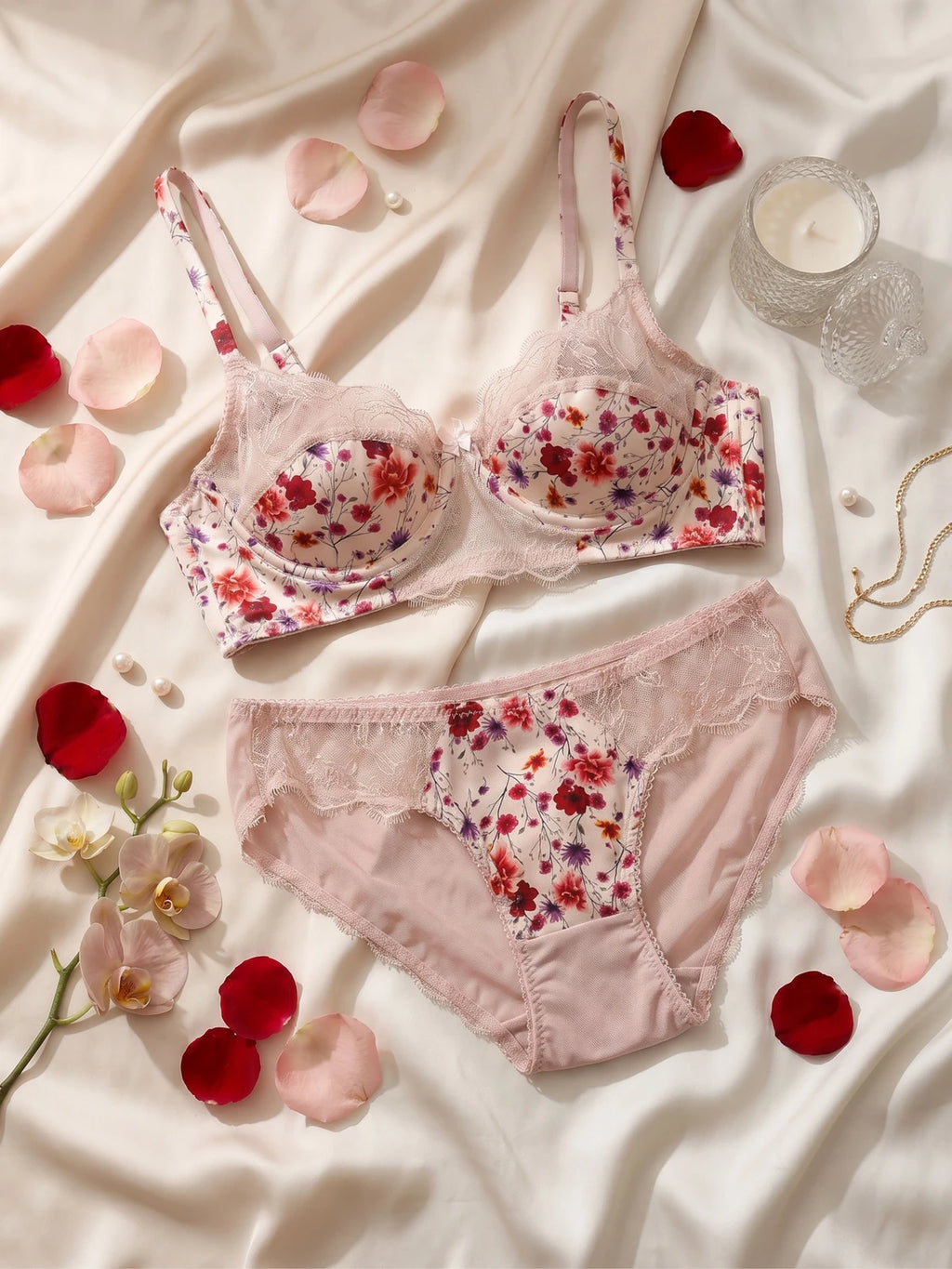 Daisy Dune Silk Lingerie Set