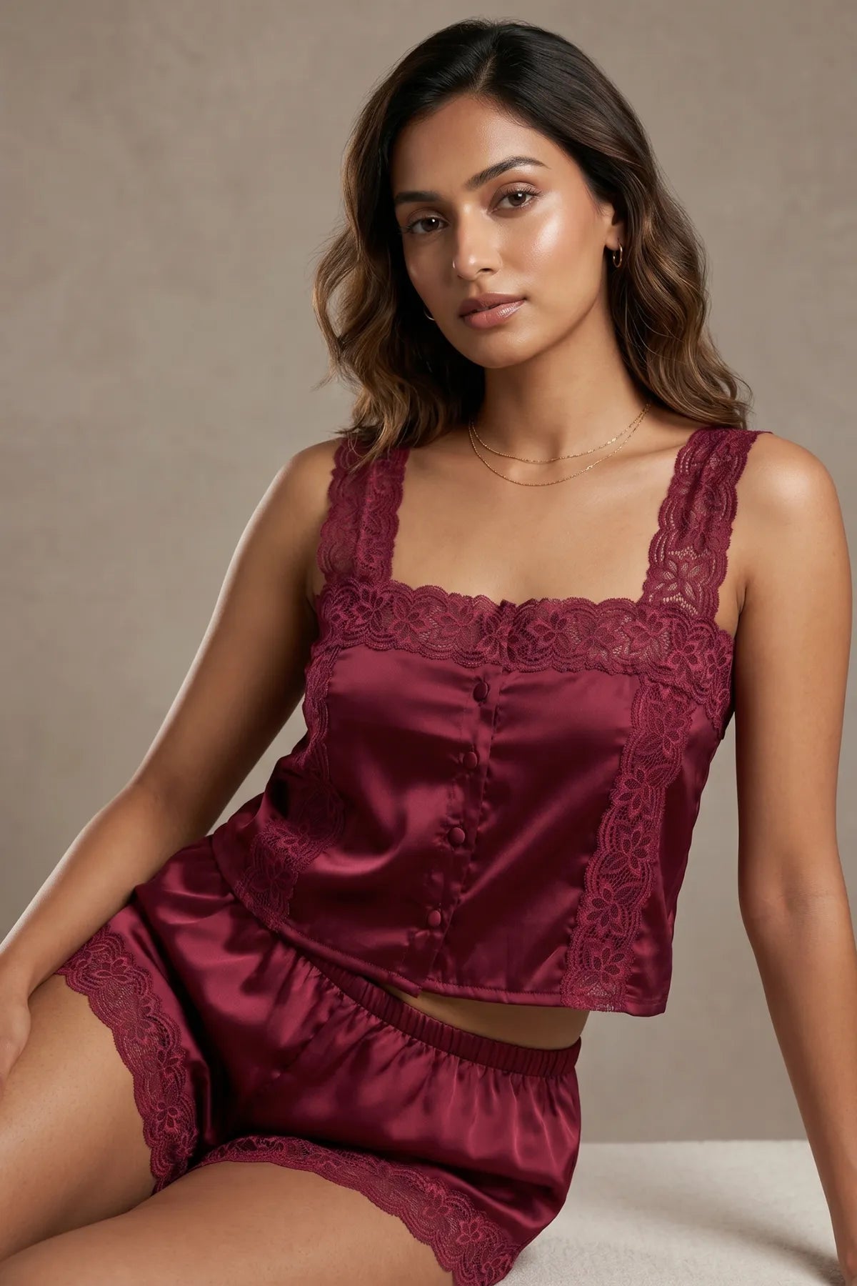 Aira Soft Cami Top - Maroon